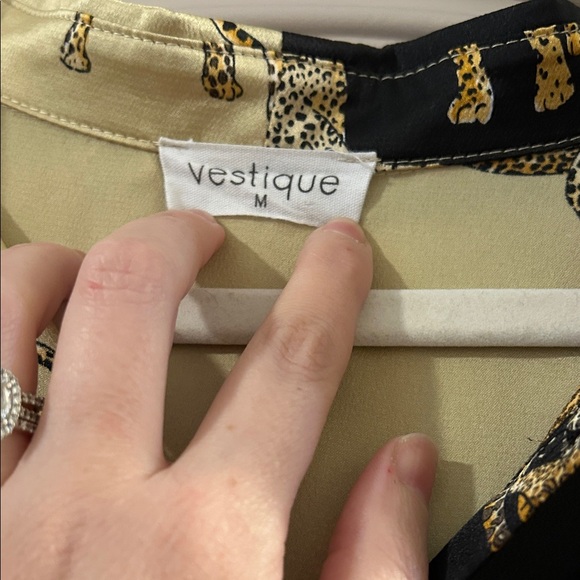 Vestique Leopard Print Blouse - Black and Cream - Picture 2 of 3